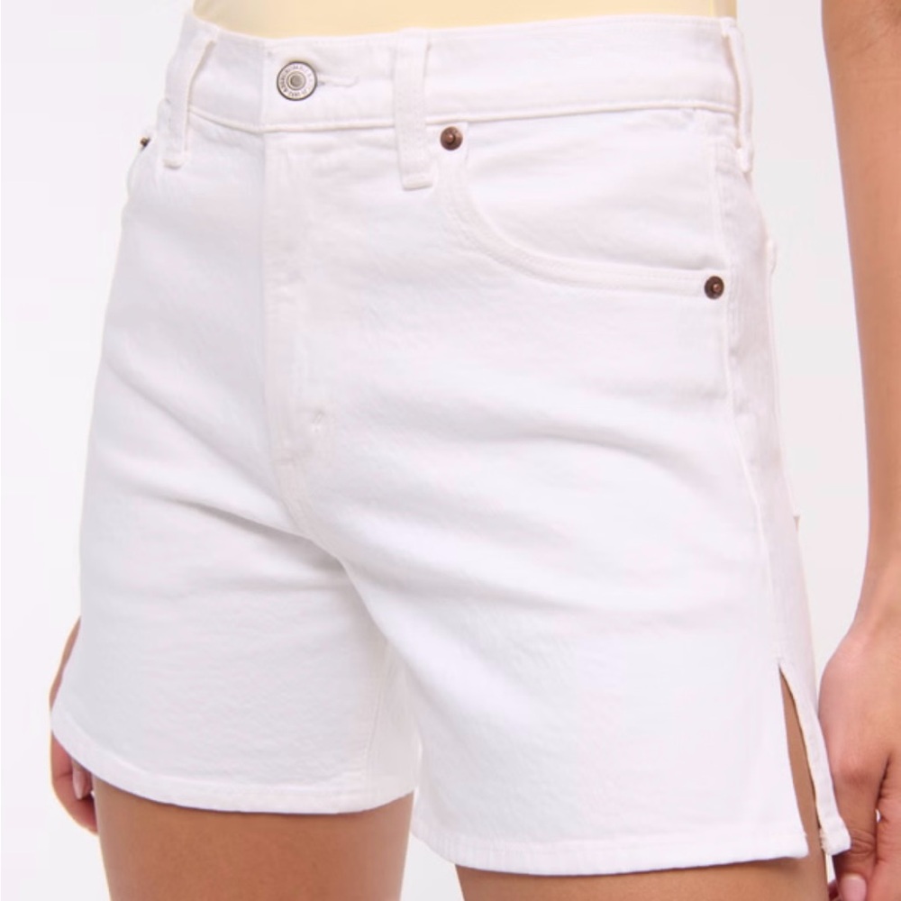Abercrombie & Fitch Women's Crisp White Jean Shorts